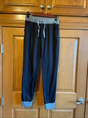 Justice Black Joggers with Heather Gray Waistband & Cuffs